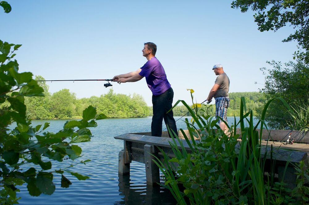 Vissen vanop de steiger